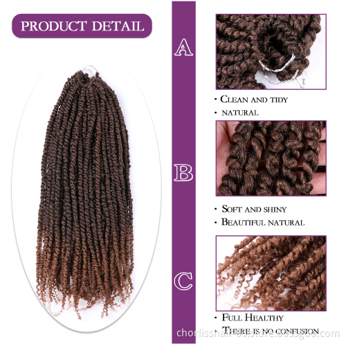 Wholesale Ombre Black Burg Pre Passion Twist Crochet Braiding Hair 22'' Synthetic Crochet Braid Hair Extension For Women